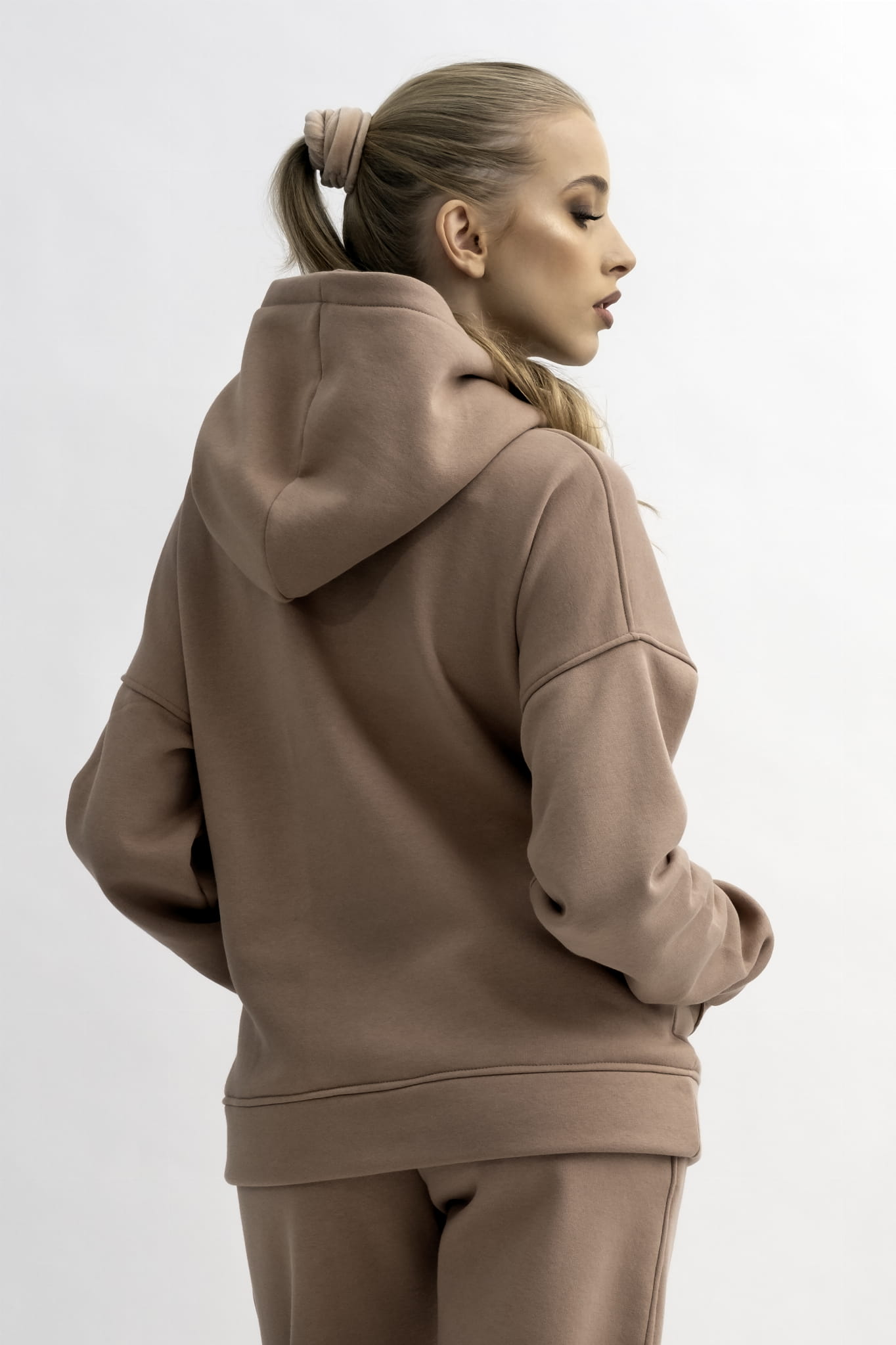 BLUZA Z KAPTUREM DAMSKA "AGA" BEŻ