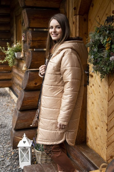 KURTKA ZIMOWA DAMSKA "TEDDI" SZAMPAN