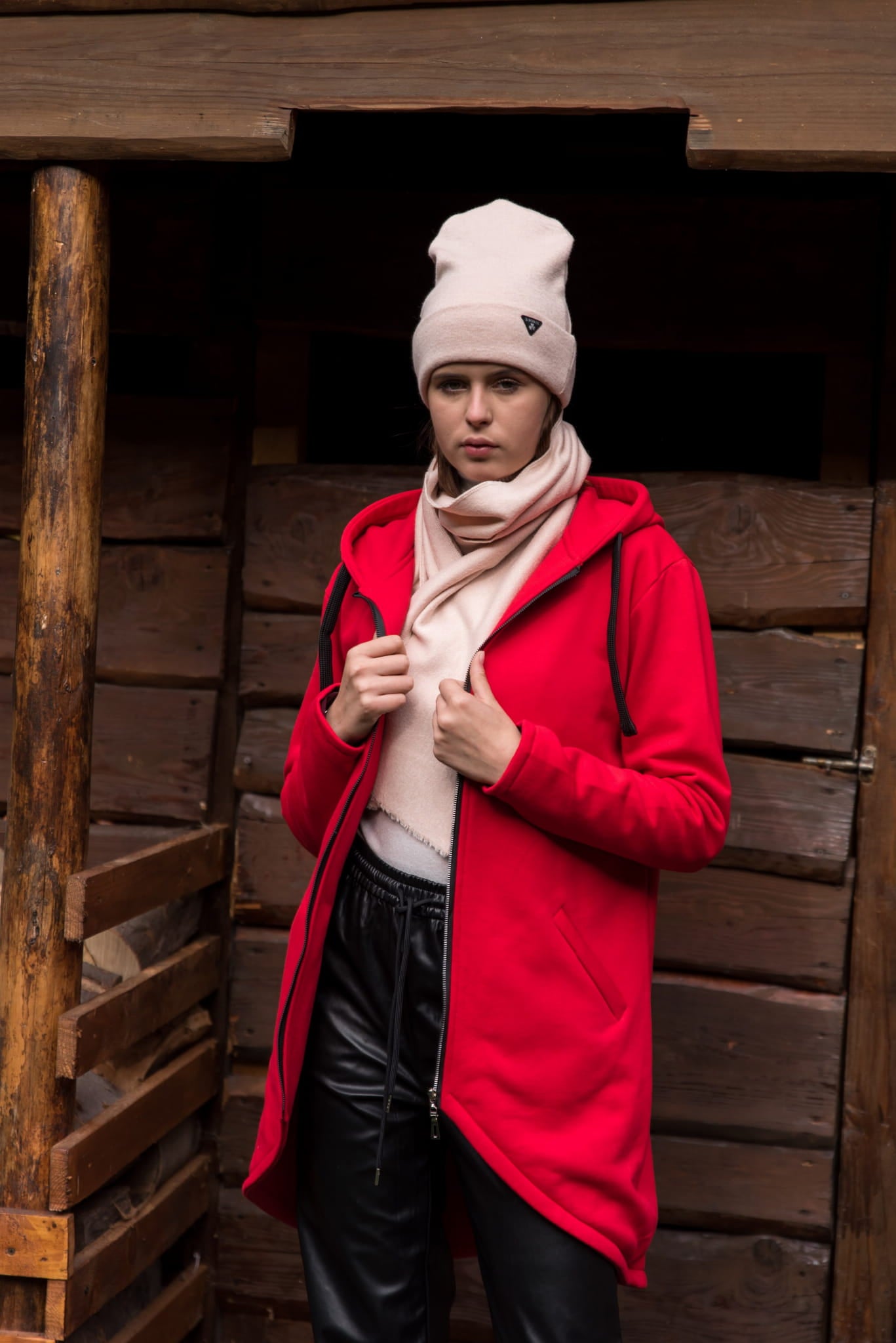 BLUZA-PŁASZCZ LONGLINE CZERWONA