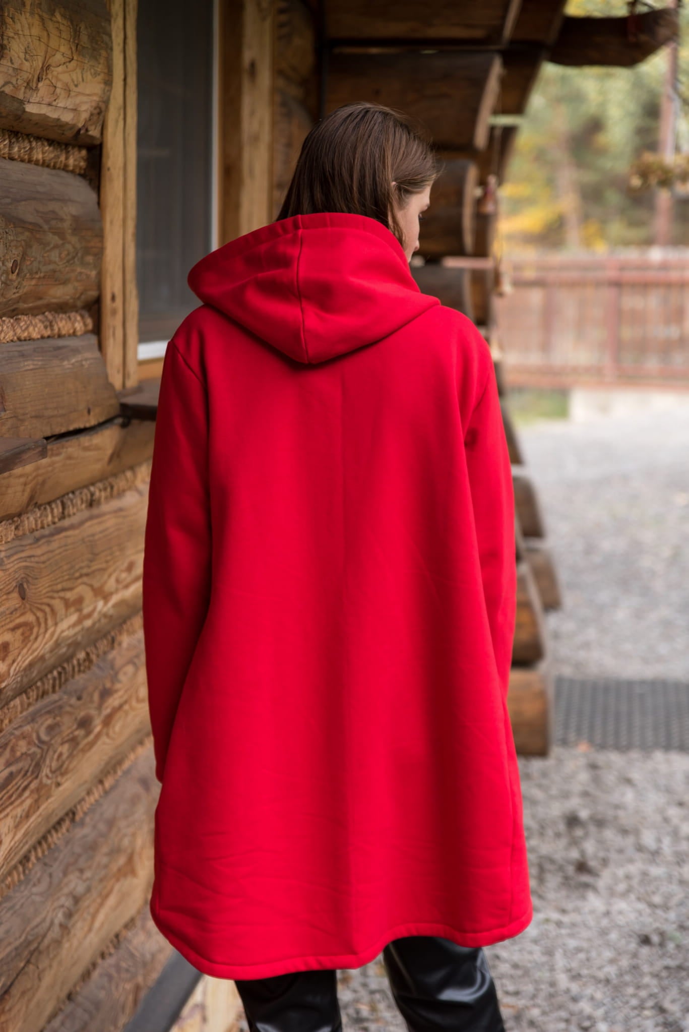 BLUZA-PŁASZCZ LONGLINE CZERWONA