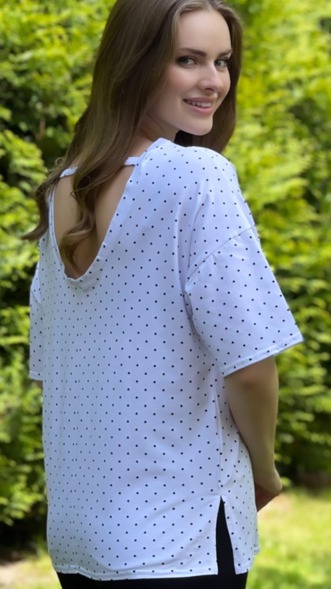 T-shirt damski "Lidia" w kropki