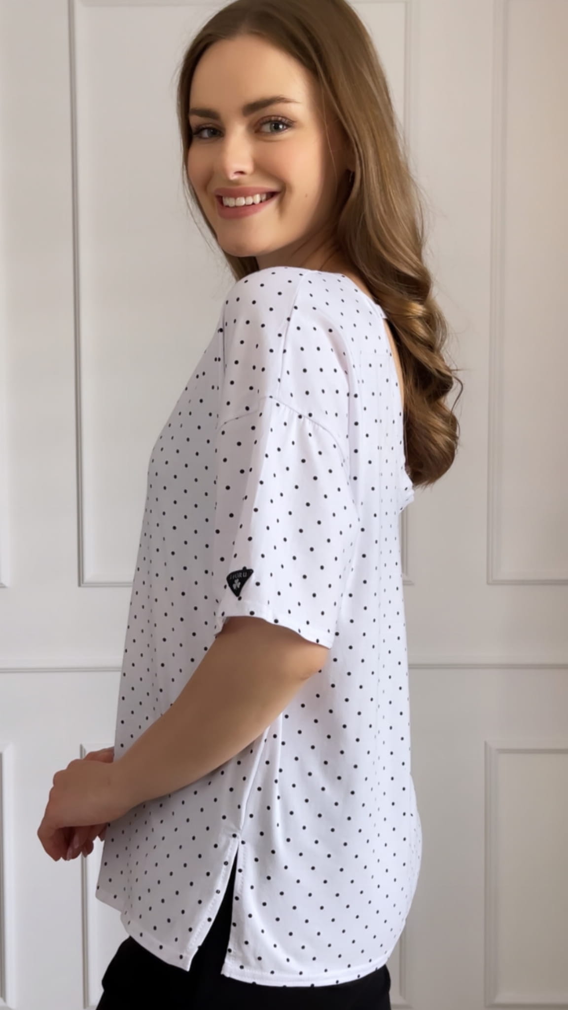 T-shirt damski "Lidia" w kropki