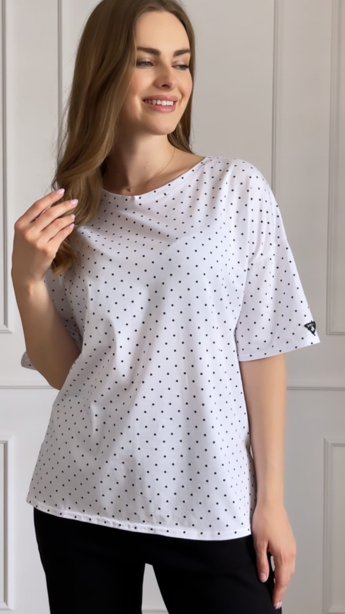 T-shirt damski "Lidia" w kropki