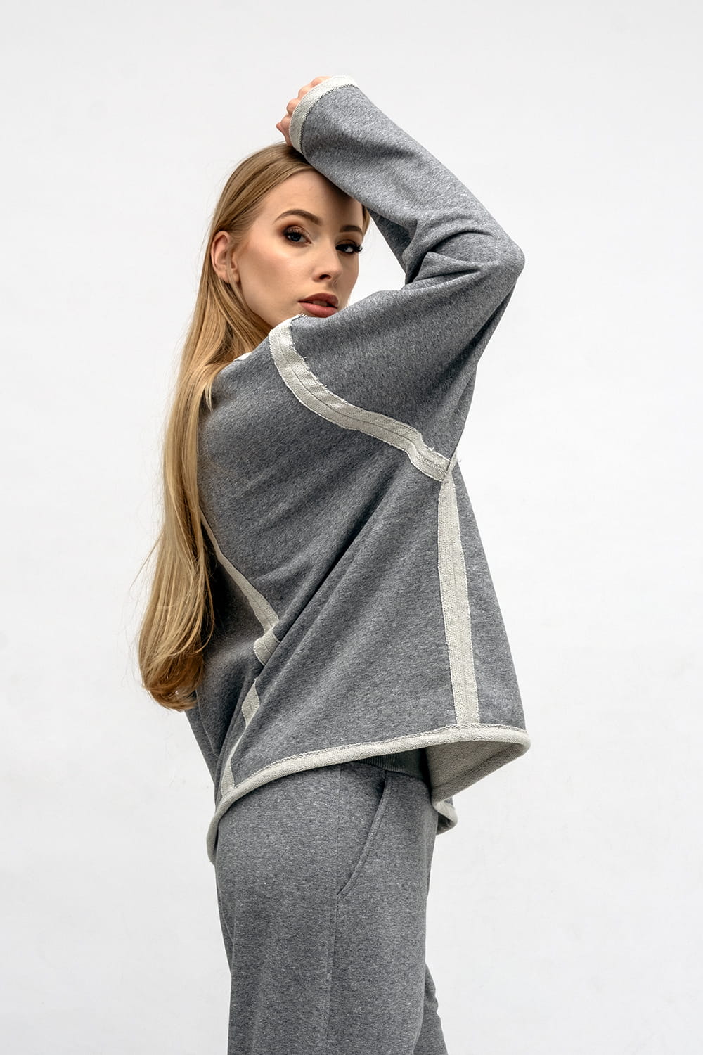 BLUZA CROP ,,CINDI '' SZARA