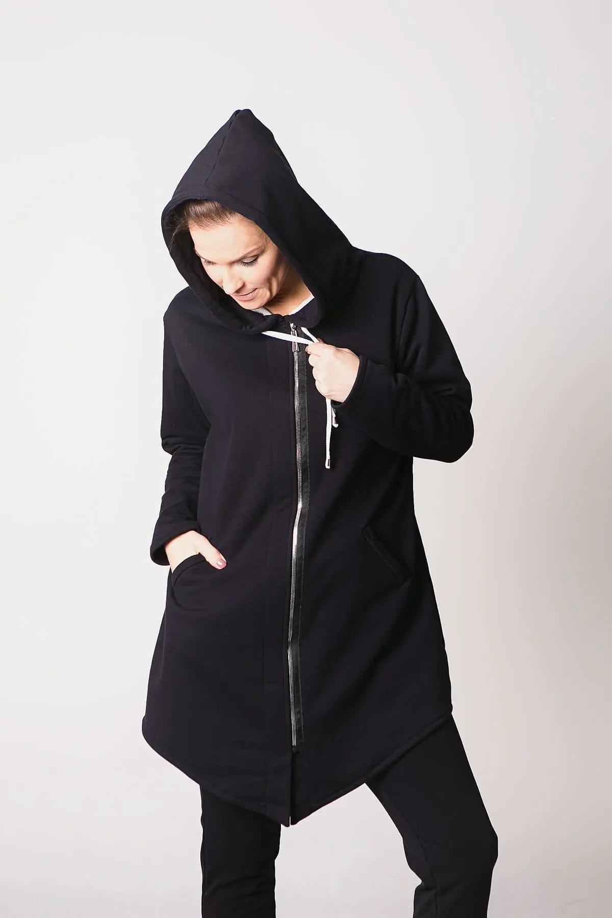 BLUZA DAMSKA ROZPINANA NA ZAMEK EVERY DAY CZARNA+WZÓR