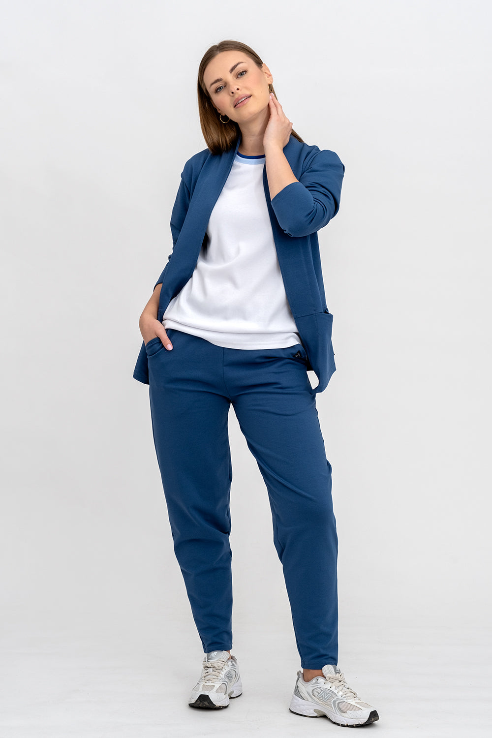 KOMPLET MARYNARKA+SPODNIE DENIM