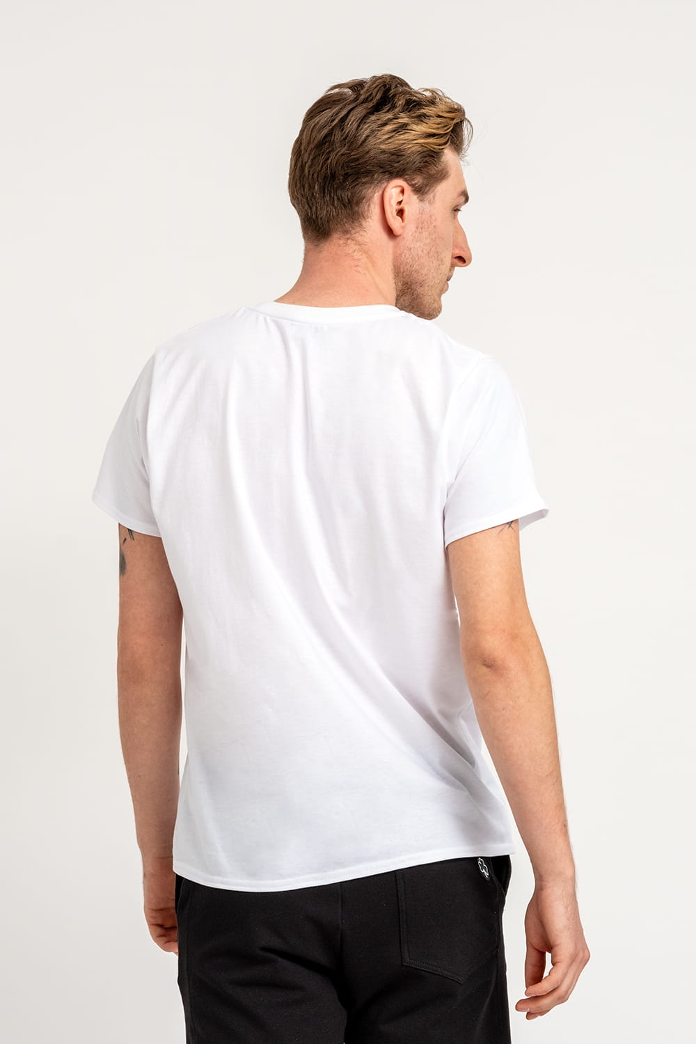 T SHIRT MĘSKI GŁADKI Z KIESZONKĄ "WILLIAM" BIAŁY