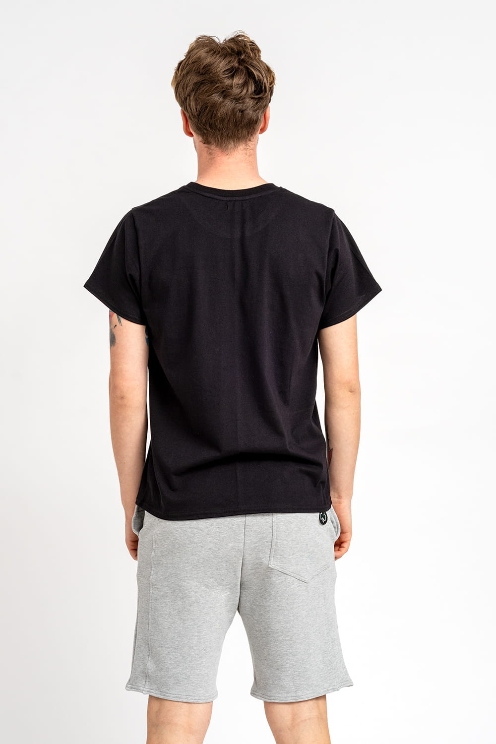 T SHIRT MĘSKI GŁADKI Z KIESZONKA "WILLIAM" CZARNY