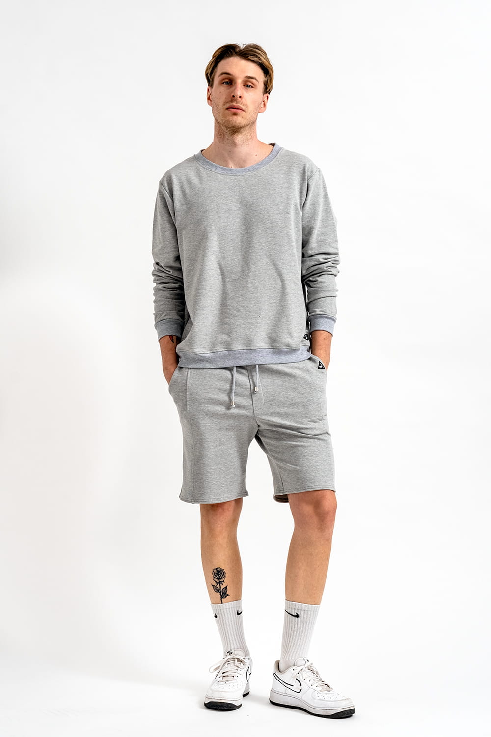 BLUZA BASIC MĘSKA "ETHAN" SZARA