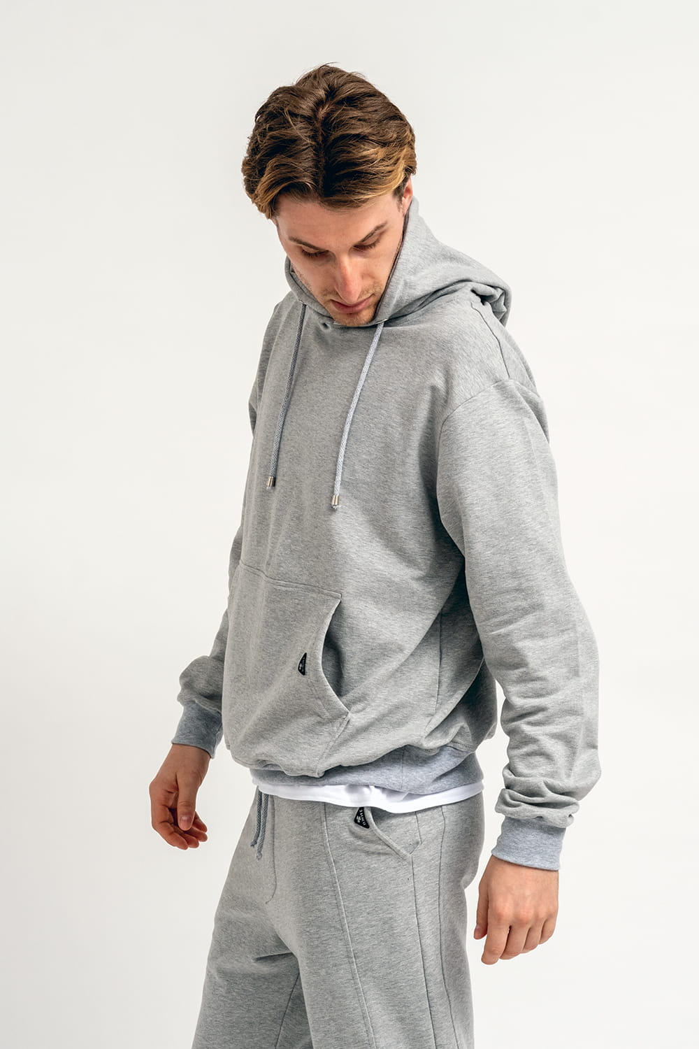 BLUZA Z KAPTUREM MĘSKA "RYAN" SZARA
