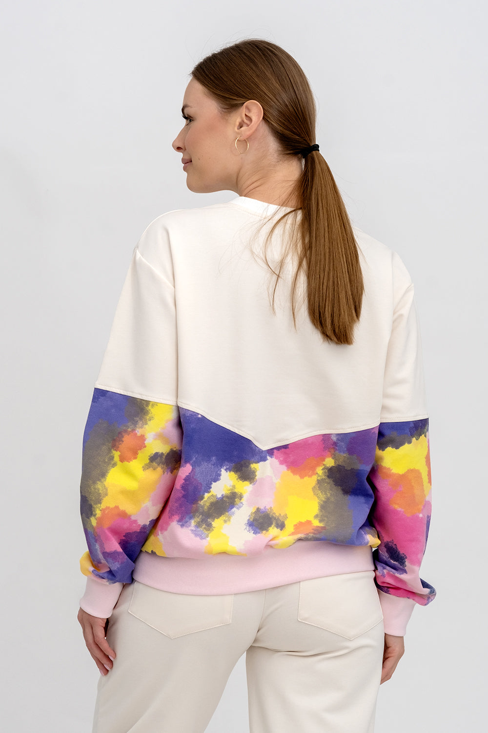BLUZA BASIC ,,IRIS" DWU KOLOROWA