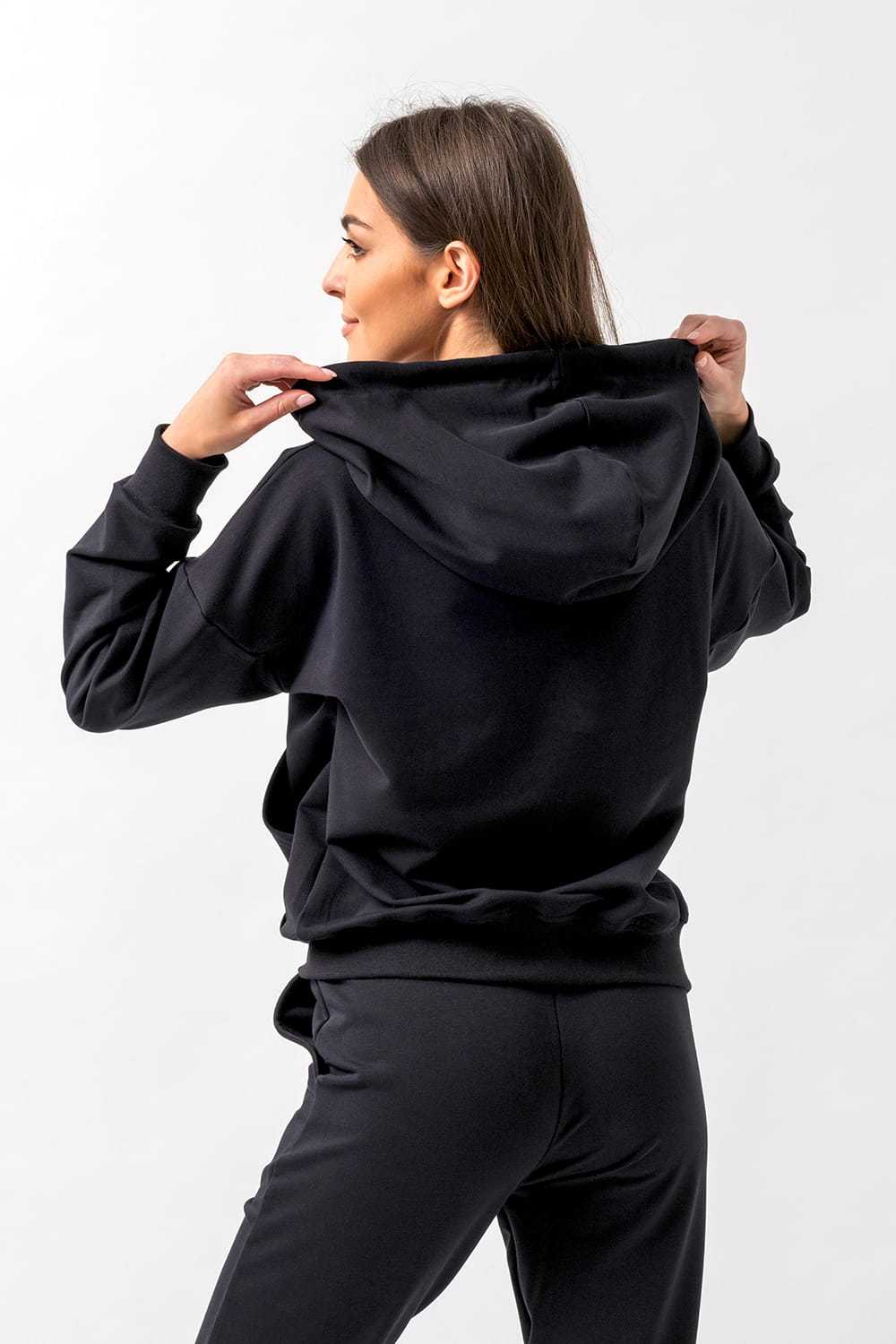 BLUZA Z KAPTUREM DAMSKA "EMI" CZARNA