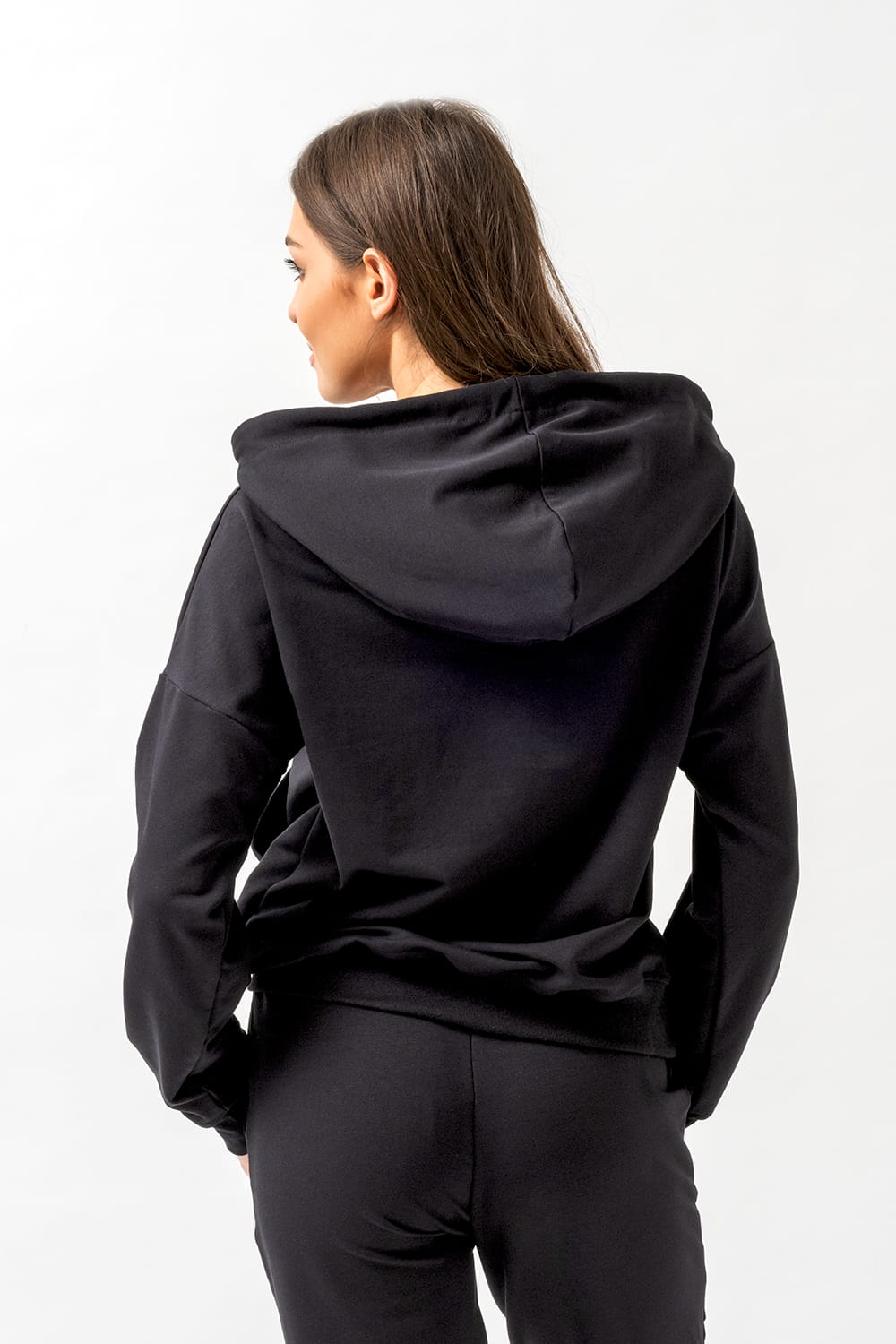 BLUZA Z KAPTUREM DAMSKA "EMI" CZARNA