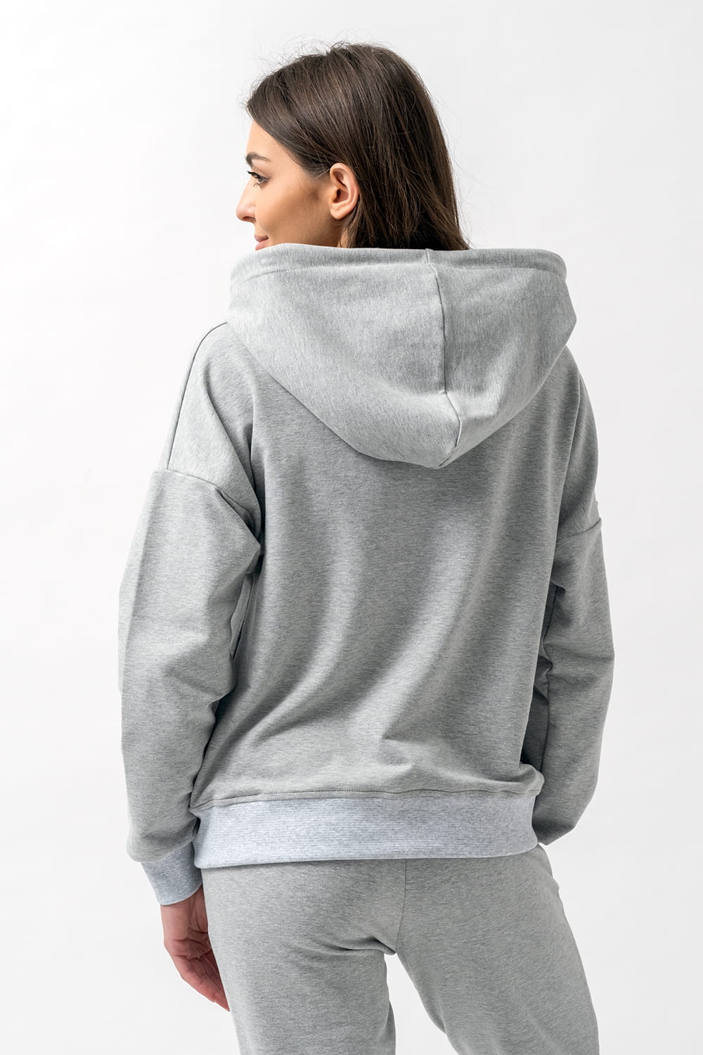 BLUZA Z KAPTUREM DAMSKA "EMI" SZARA