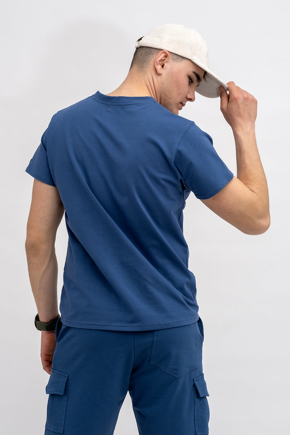 T SHIRT MĘSKI DENIM DO V Z NADRUKIEM