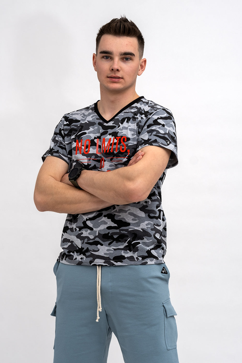 T SHIRT MĘSKI MORO DO V Z NADRUKIEM