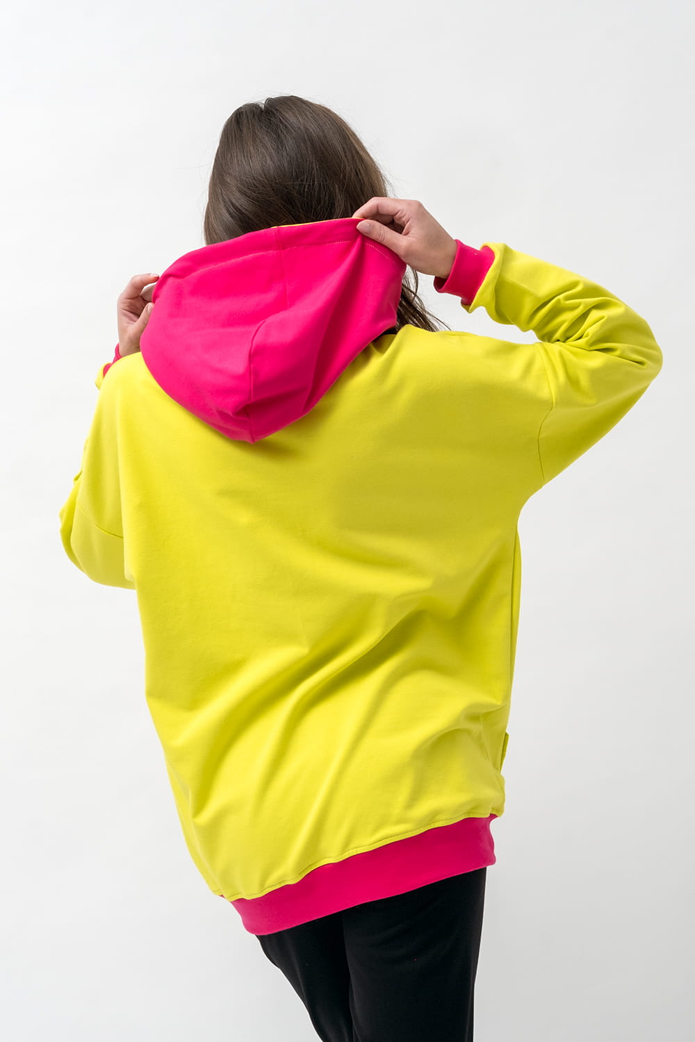 BLUZA Z KAPTUREM DAMSKA "KOLOROWO MI" LIMONKA