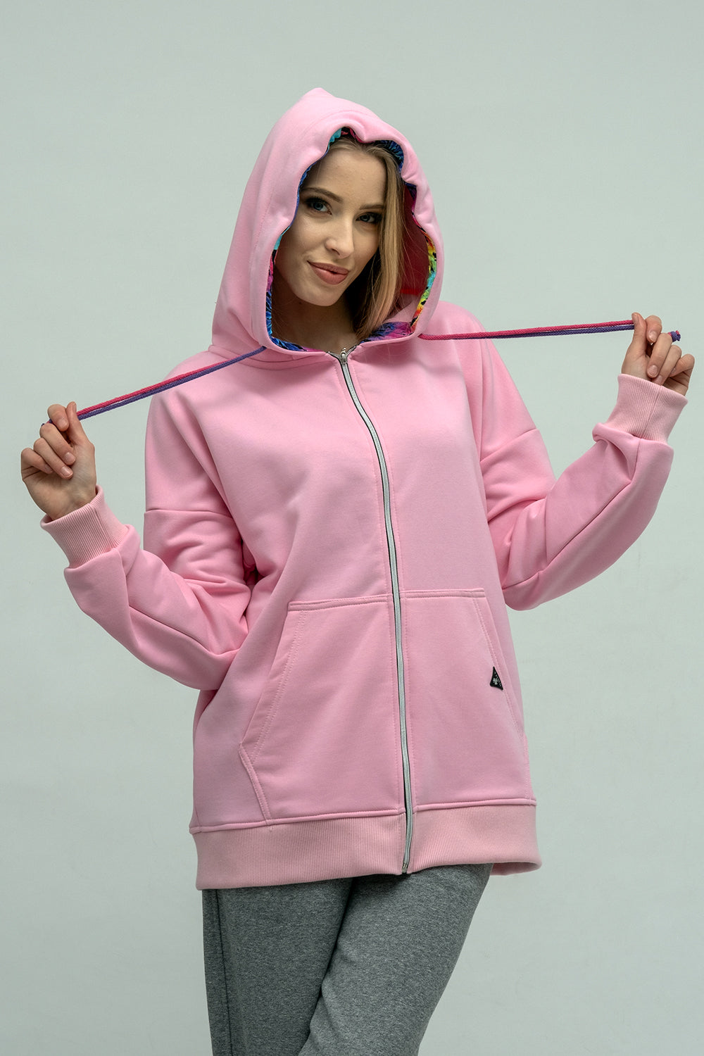 BLUZA NA ZAMEK "CINDI" RÓŻOWA