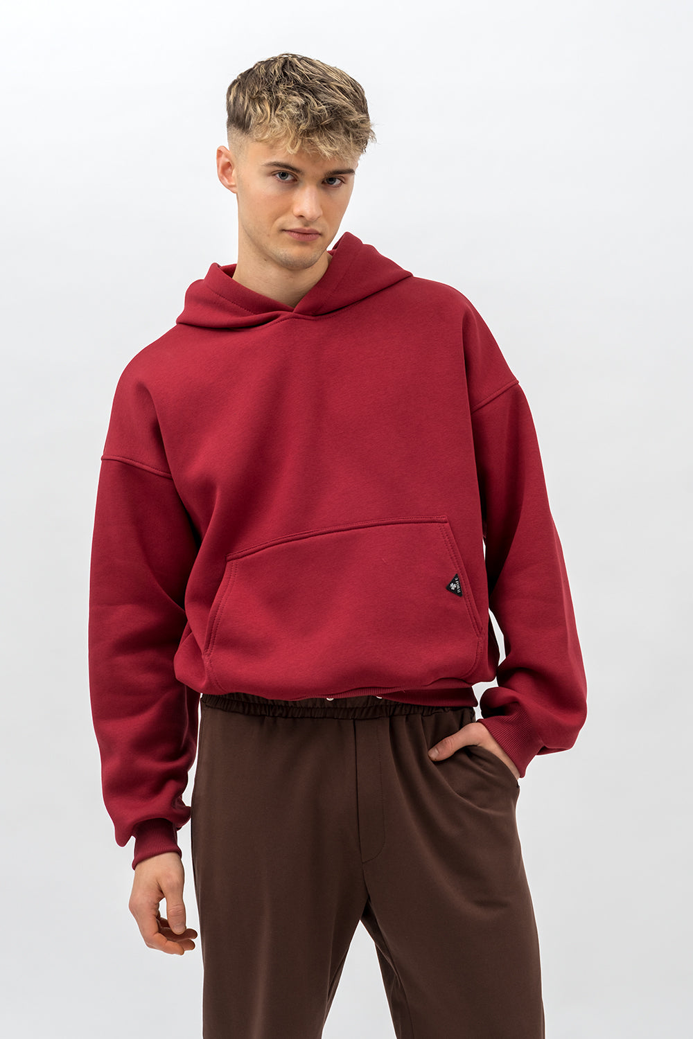 BLUZA Z KAPTUREM CIEPŁA ,,HALIL" BORDO