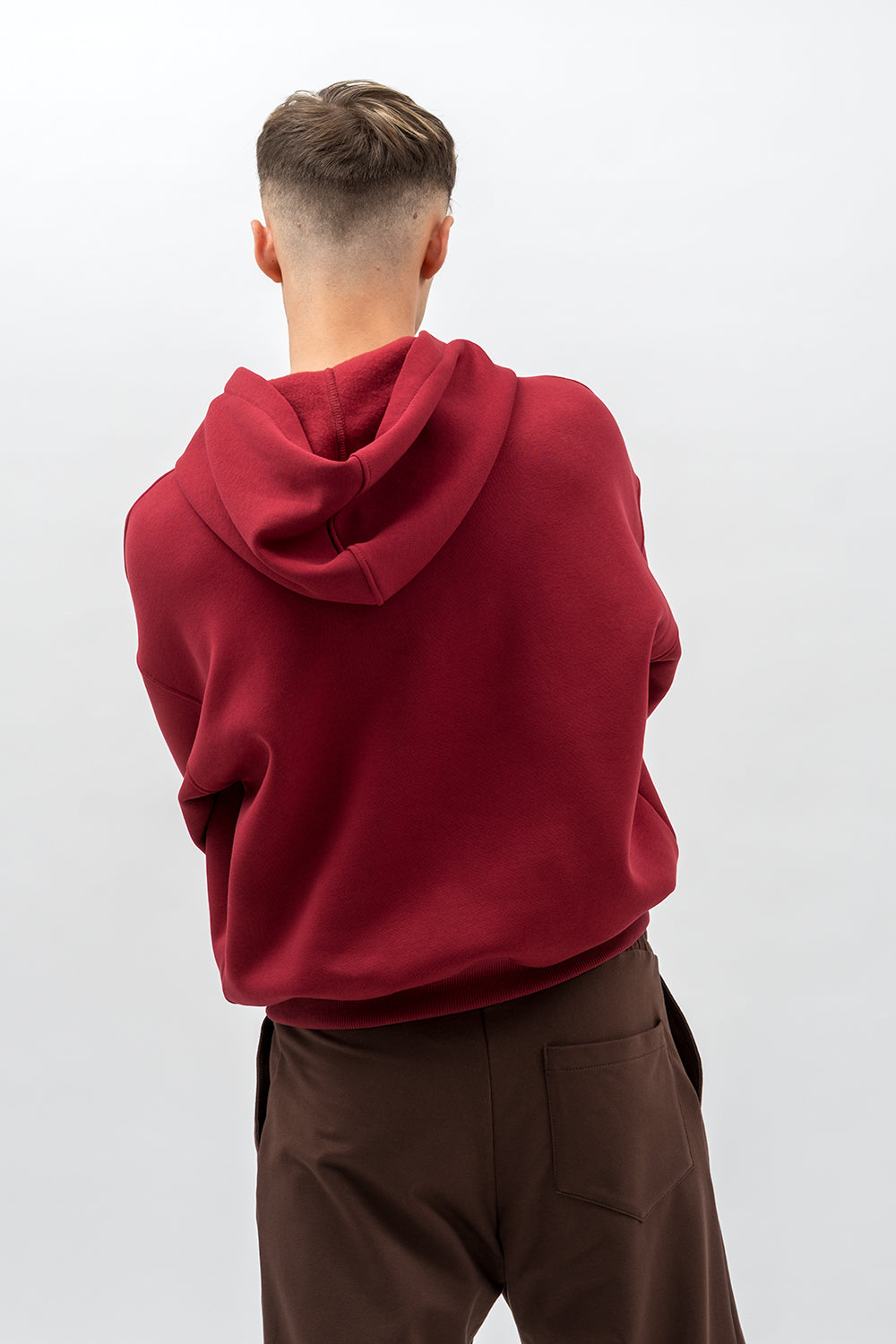 BLUZA Z KAPTUREM CIEPŁA ,,HALIL" BORDO