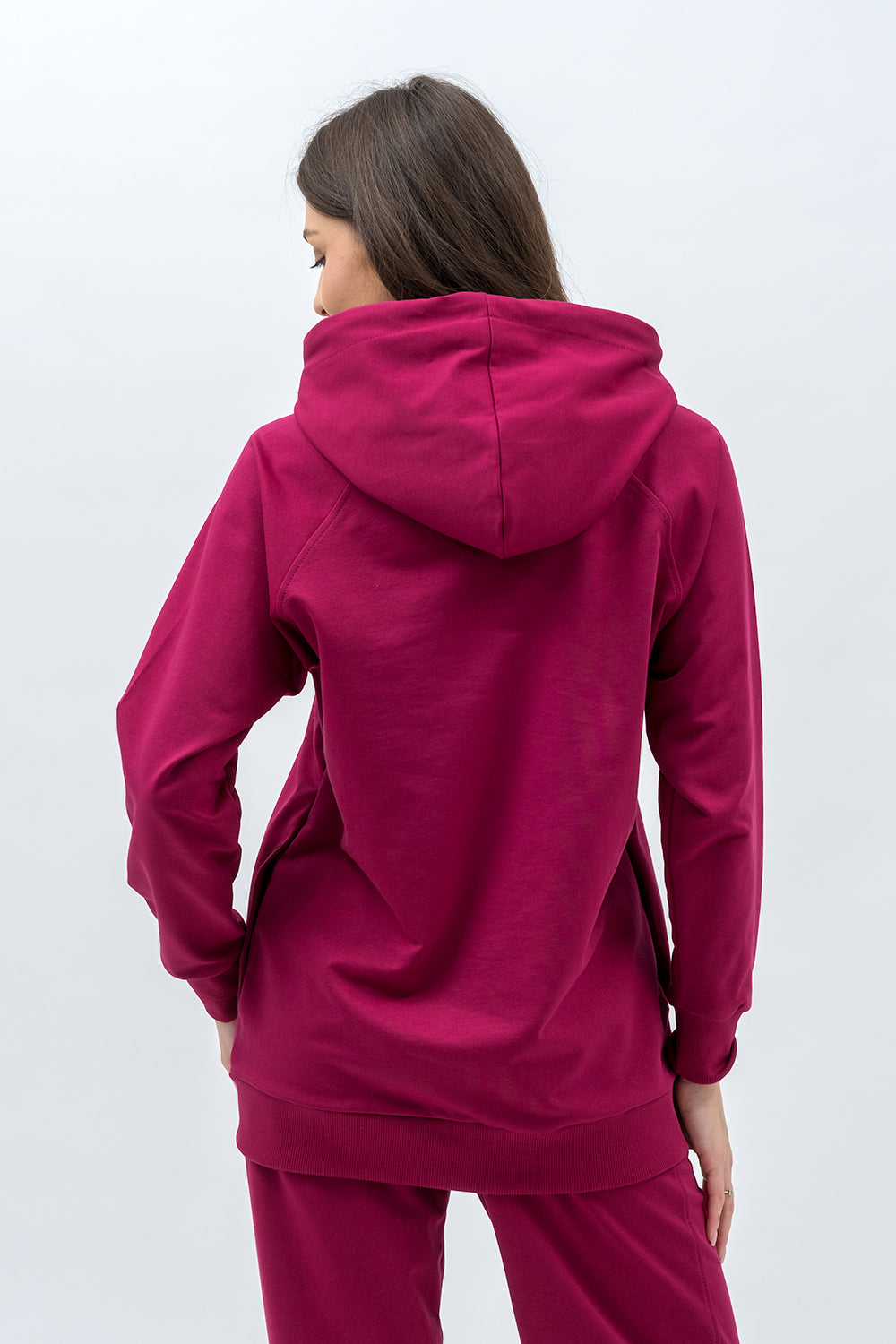 BLUZA Z KAPTUREM ,,SEHER" AMARANT
