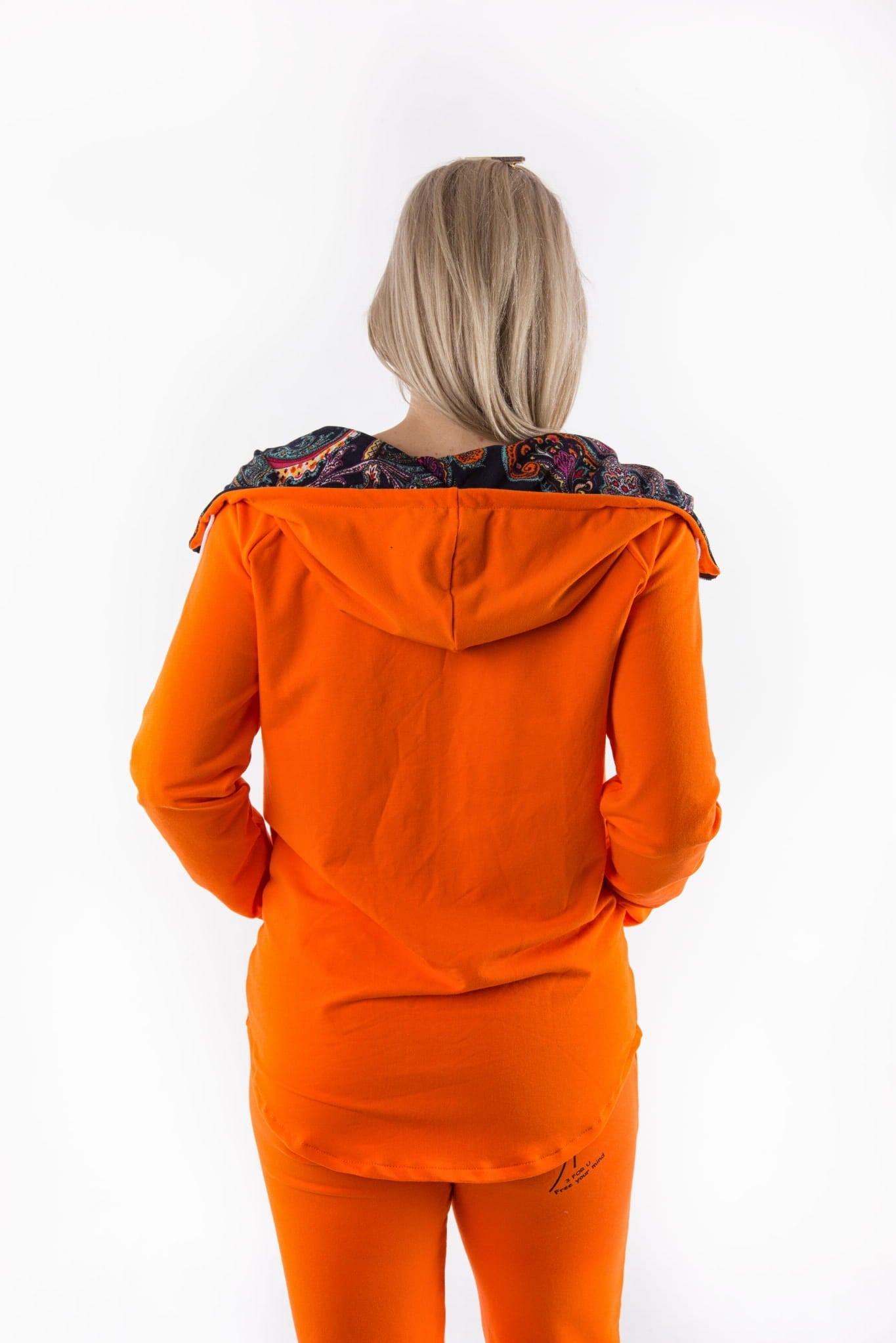 BLUZA POMARAŃCZOWY SUMMER ME Z WZOREM
