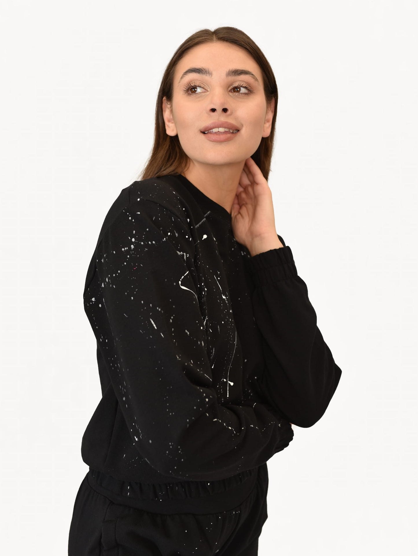 BLUZA HAPPY CZARNA MALOWANA