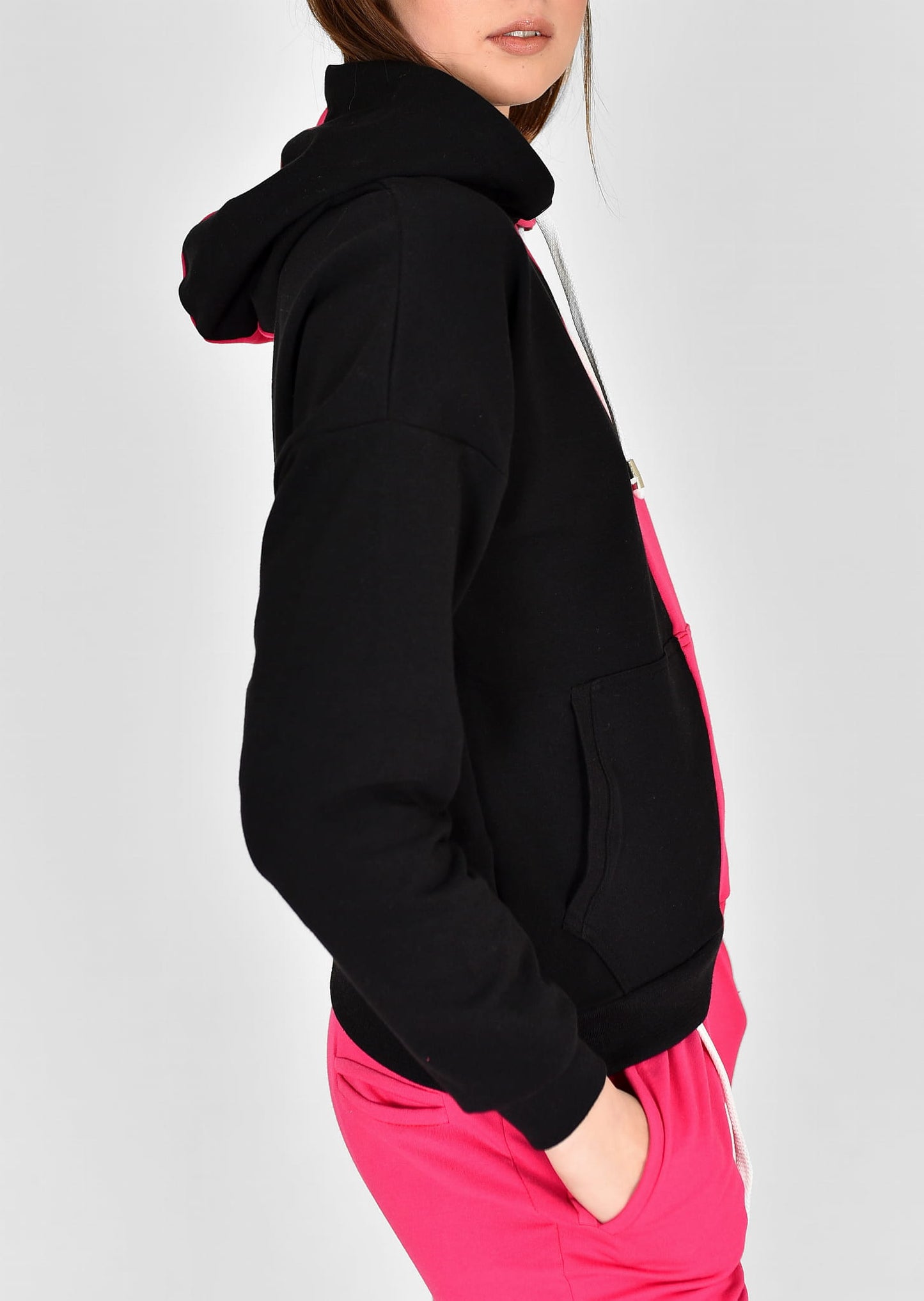 BLUZA FIFTY FIFTY CZARNO FUKSJA