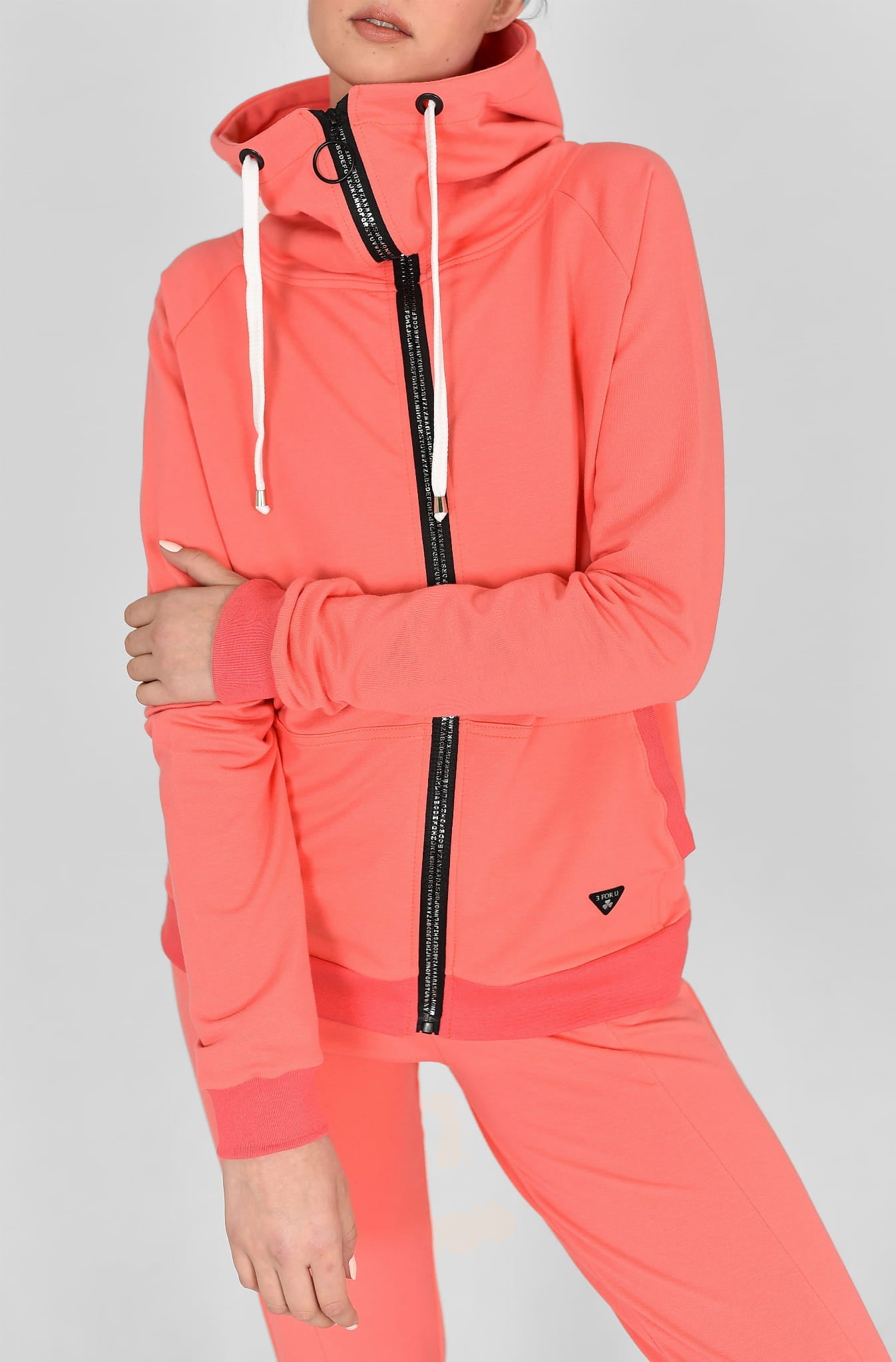 BLUZA NA ZAMEK SUZANA PASTELOWY POMARAŃCZ