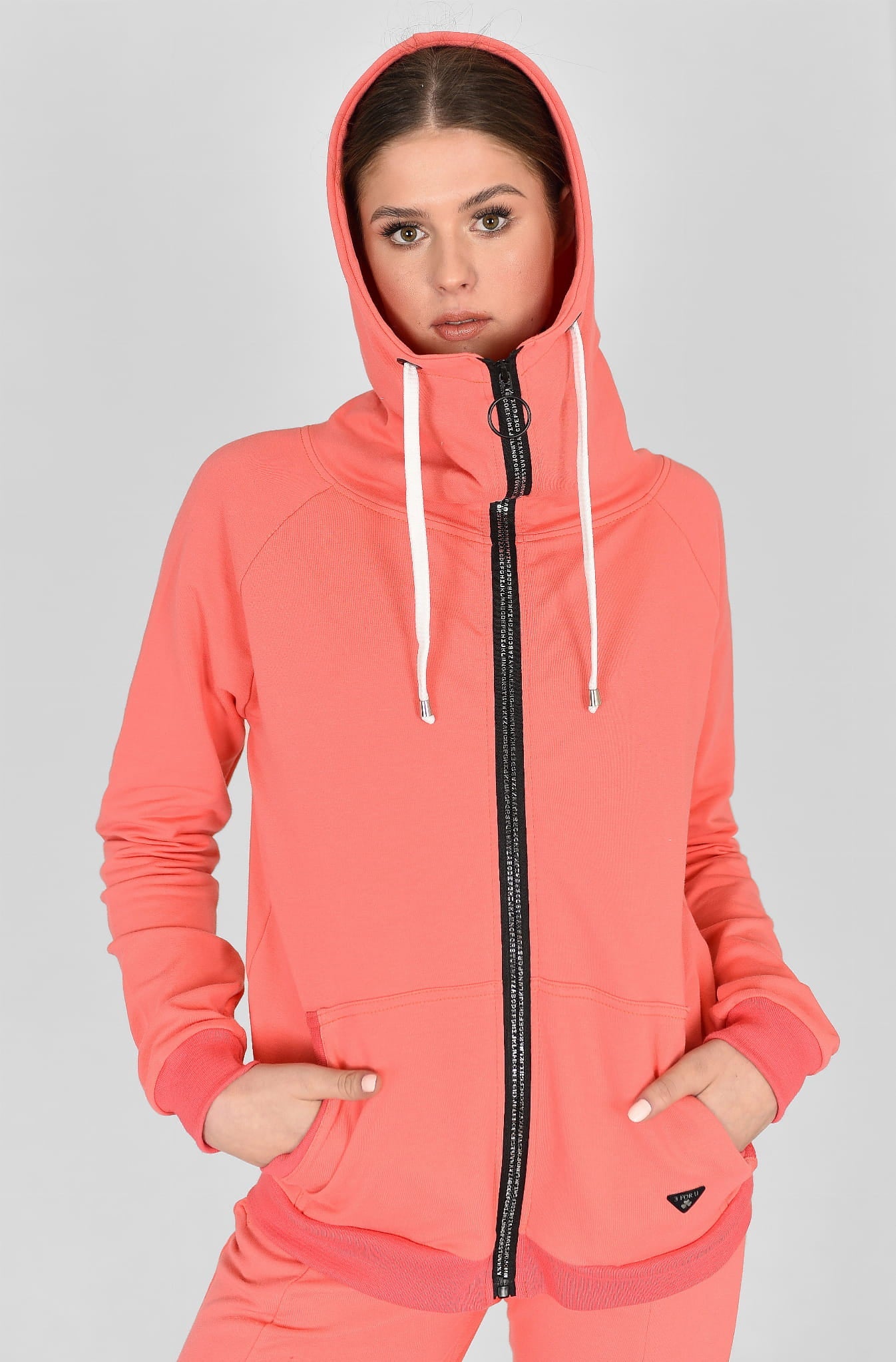 BLUZA NA ZAMEK SUZANA PASTELOWY POMARAŃCZ