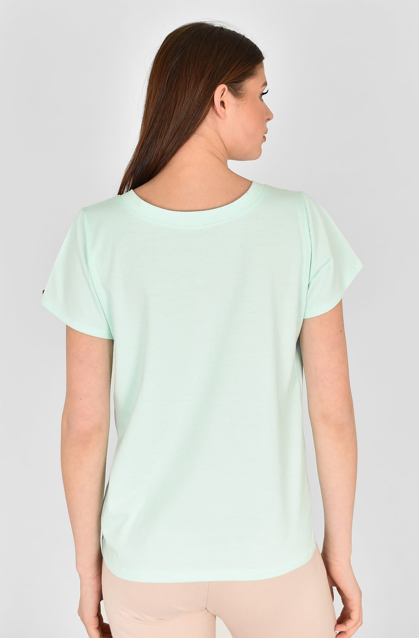 T SHIRT MIĘTOWY V NECK