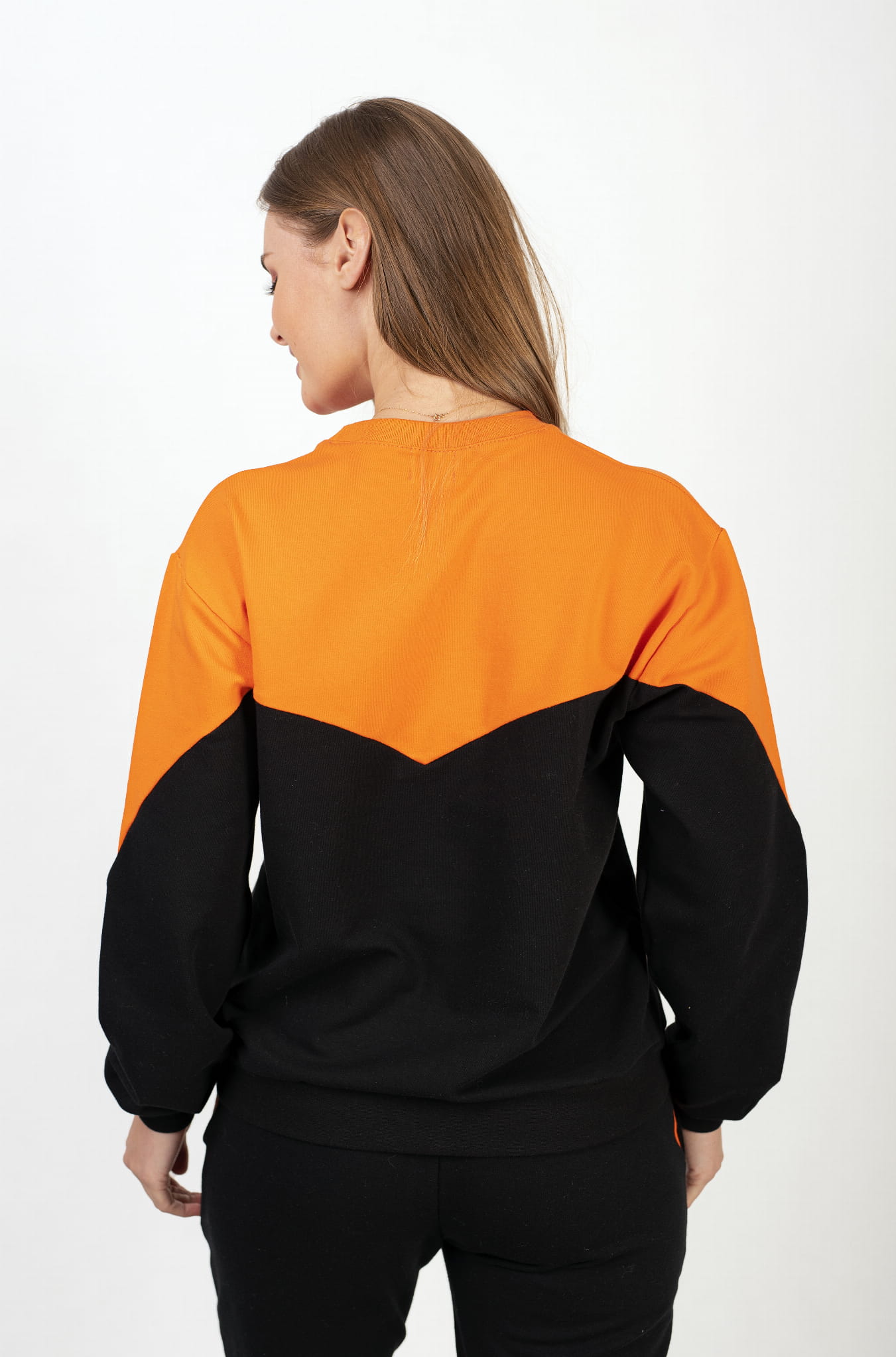BLUZA NATASHA DAMSKA POMARAŃCZOWO/CZARNA