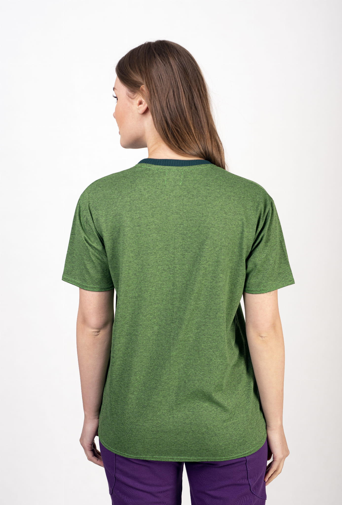 T SHIRT DAMSKI ZIELONY MELANŻ FLOW