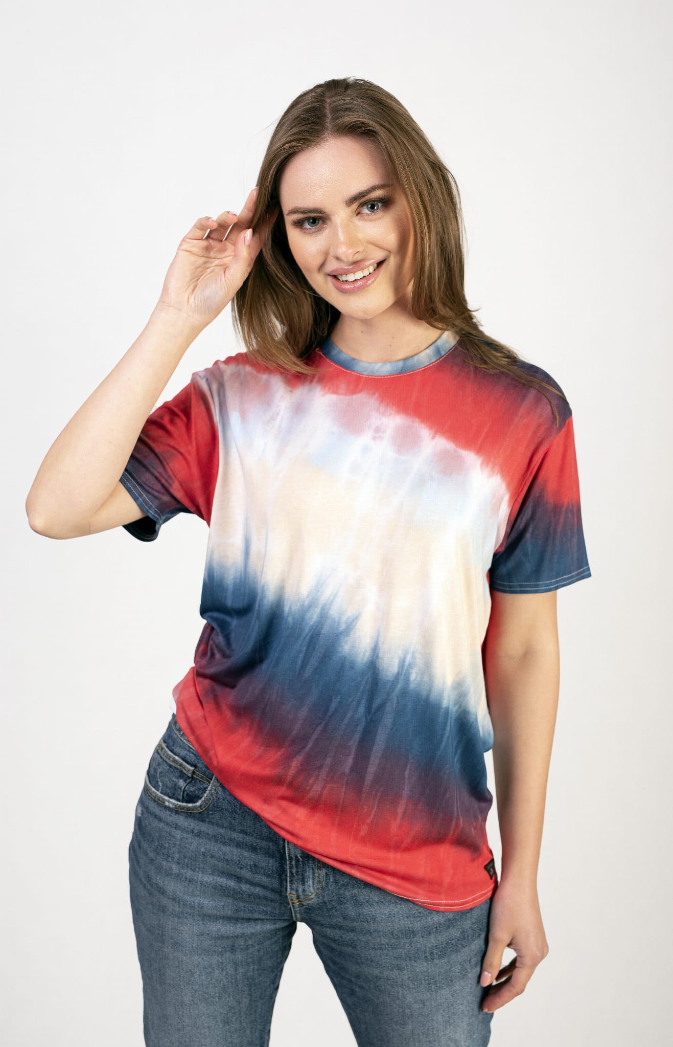T SHIRT DAMSKI Z WISKOZY OMBRE FLOW