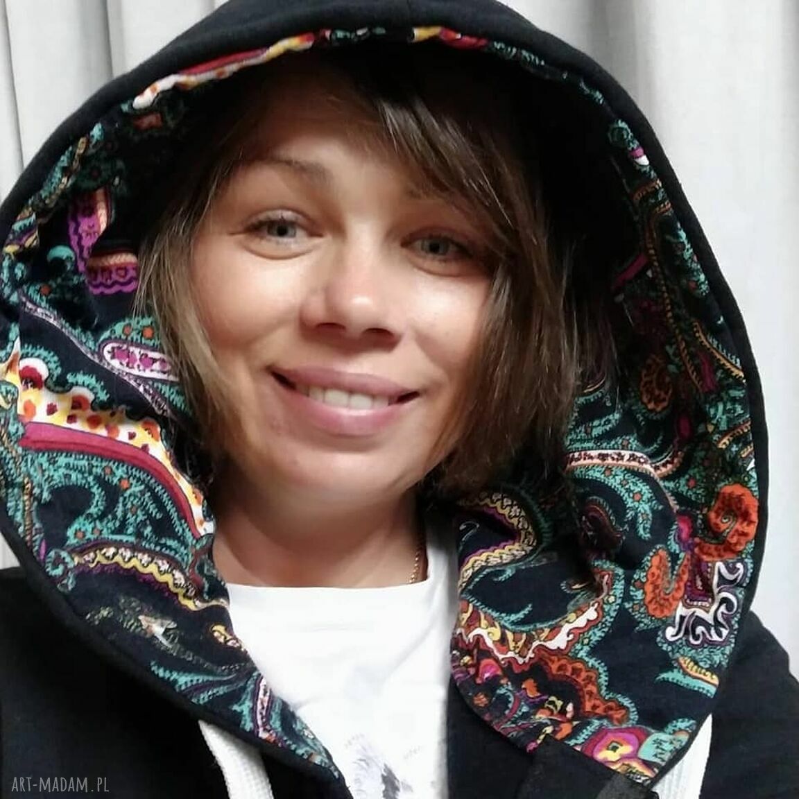 BLUZA DAMSKA ROZPINANA NA ZAMEK EVERY DAY CZARNA+WZÓR