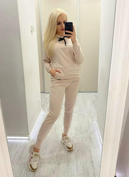 BLUZA Z KAPTUREM  BEŻ OLIWIA