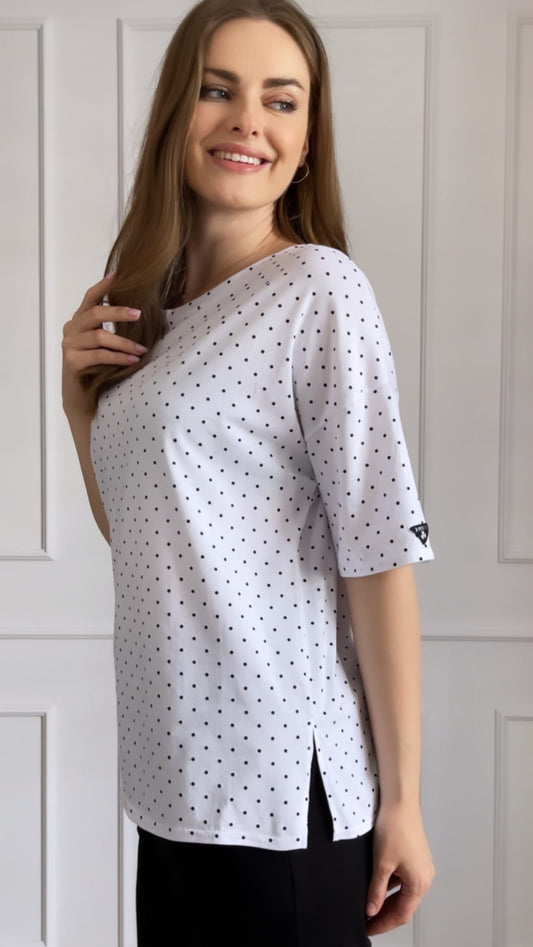 T-shirt damski "Lidia" w kropki