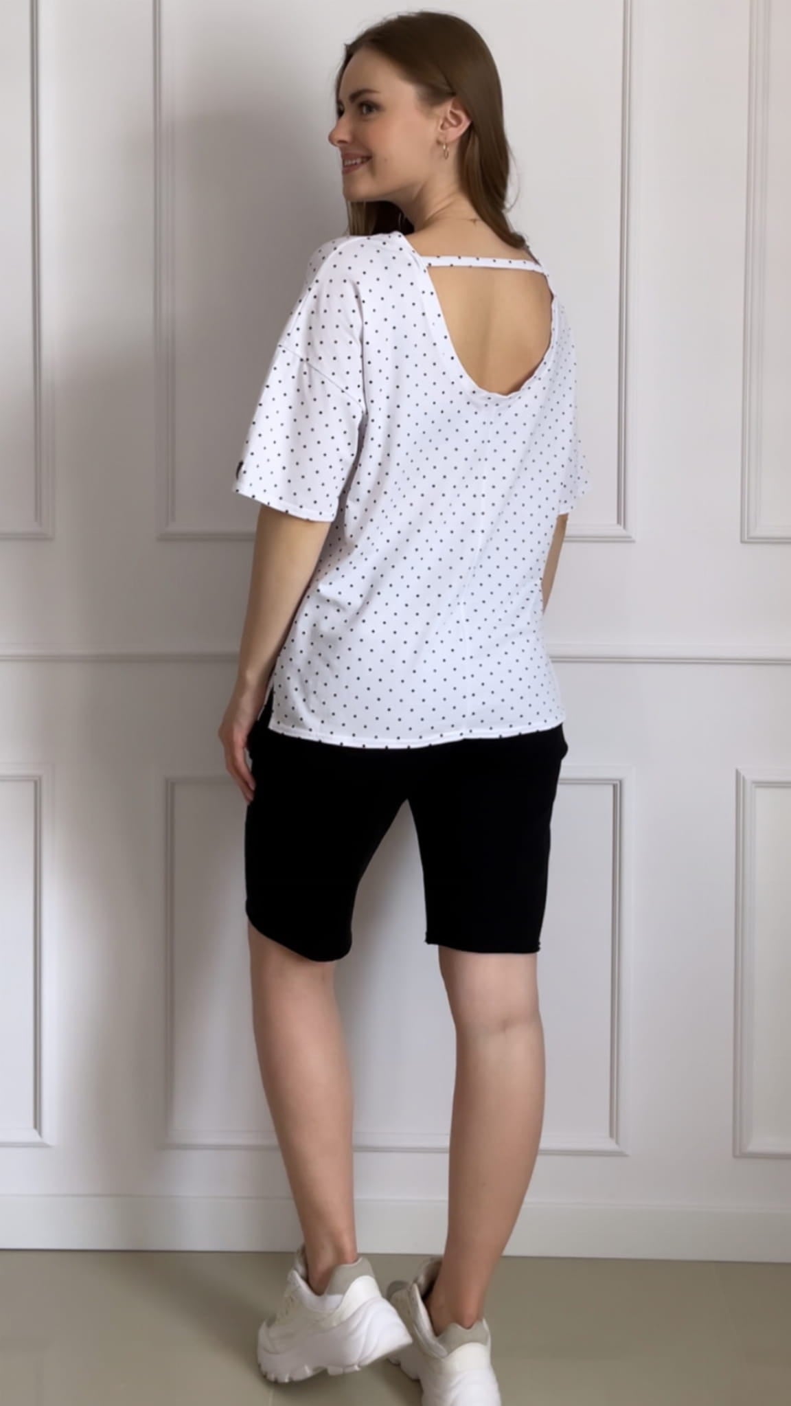 T-shirt damski "Lidia" w kropki
