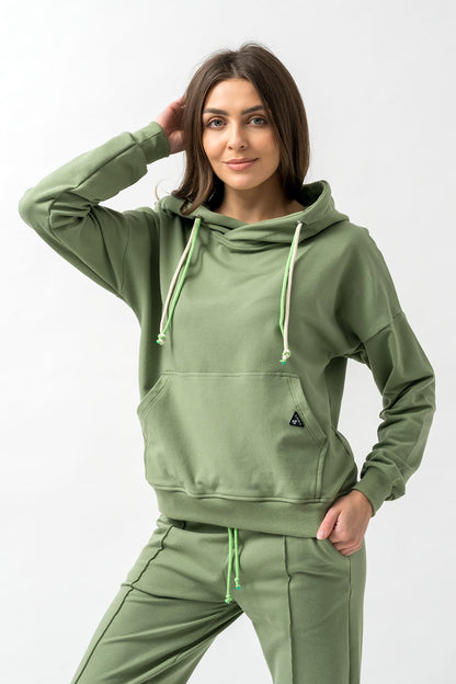 BLUZA Z KAPTUREM DAMSKA "EMI" SZAŁWIA