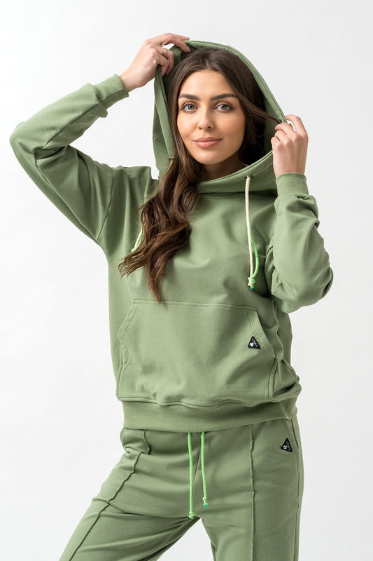 BLUZA Z KAPTUREM DAMSKA "EMI" SZAŁWIA