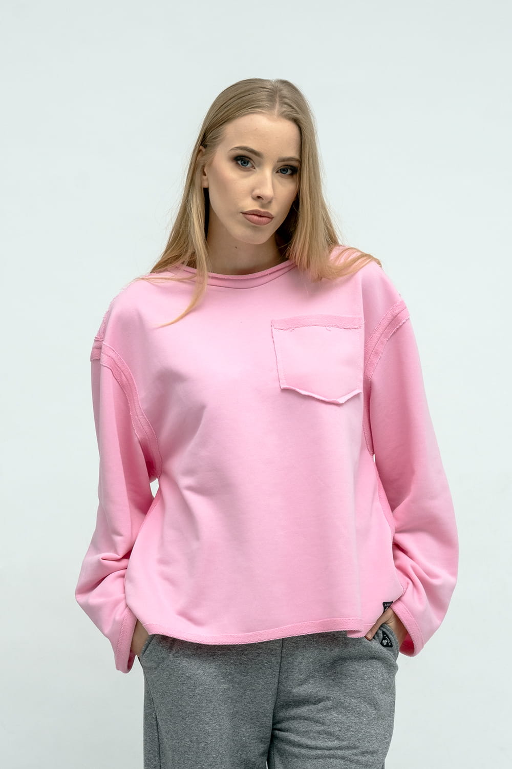 BLUZA  CROP ,,CINDI  '' RÓŻOWA