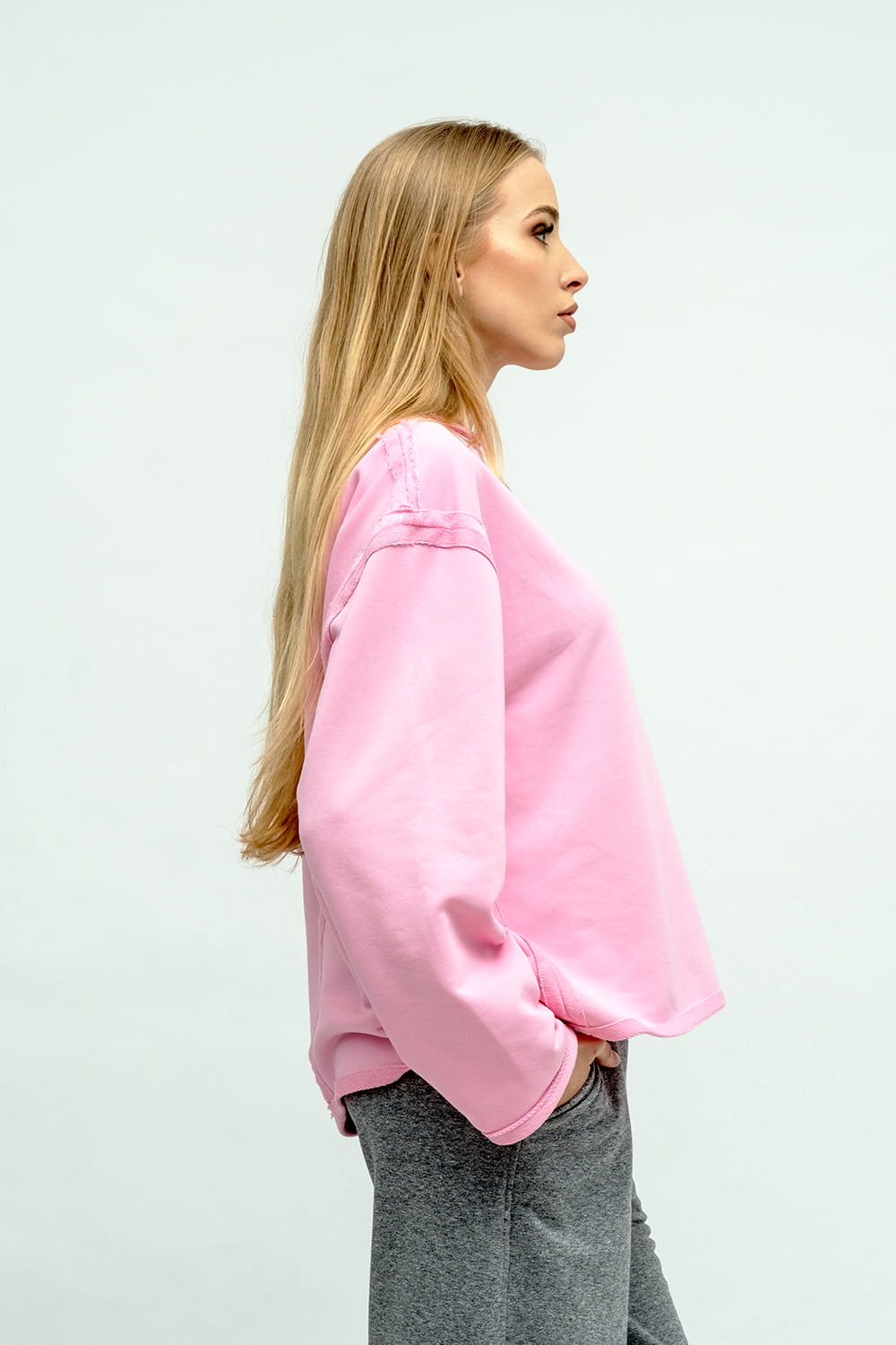 BLUZA  CROP ,,CINDI  '' RÓŻOWA