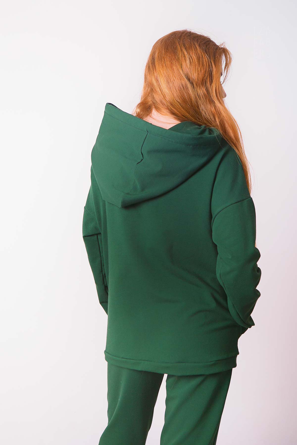 BLUZA Z KAPTUREM DAMSKA ZIELONA