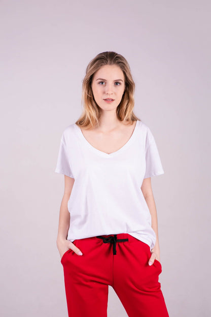 T SHIRT DAMSKI KLASYCZNY BIAŁY