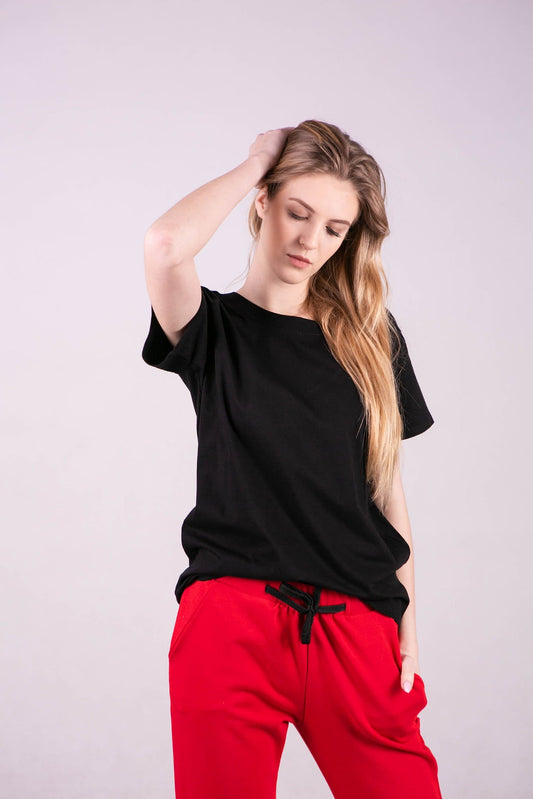 T-SHIRT DAMSKI KLASYCZNY CZARNY