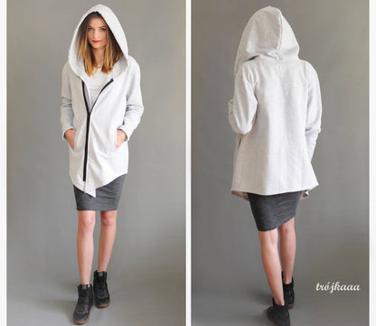 Bluza damska rozpinana na zamek SZARA Every Day