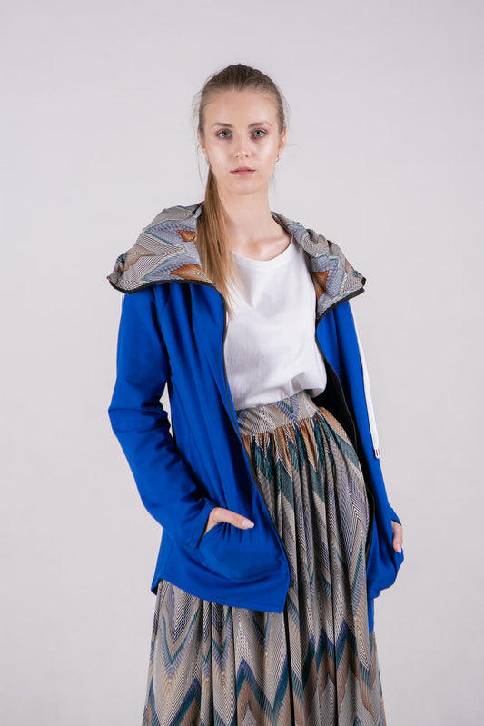 Bluza  damska na zamek Summer-Me-Chabrowa+wzór