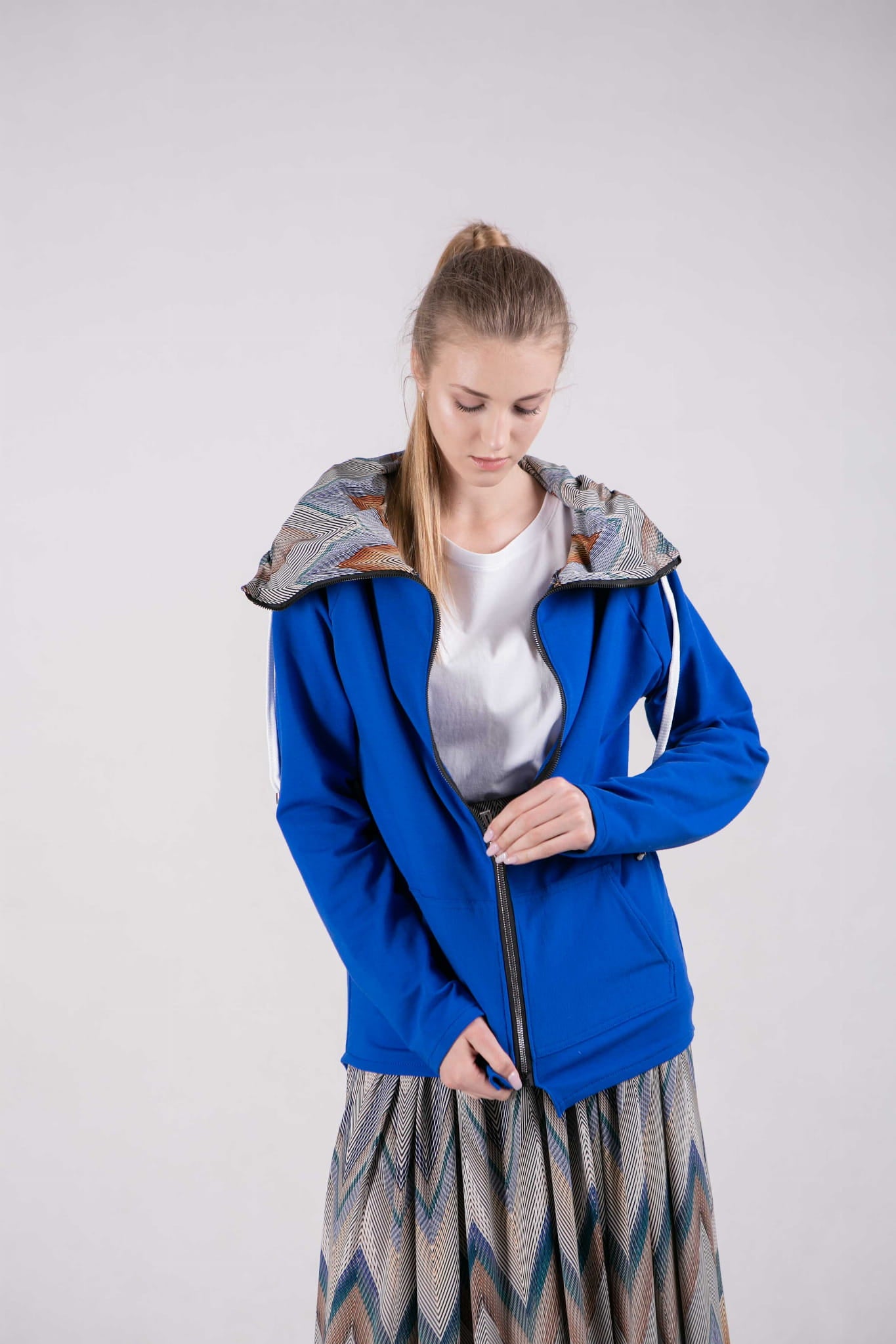 Bluza  damska na zamek Summer-Me-Chabrowa+wzór