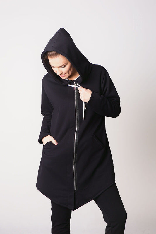 BLUZA DAMSKA NA ZAMEK CZARNA EVERY DAY