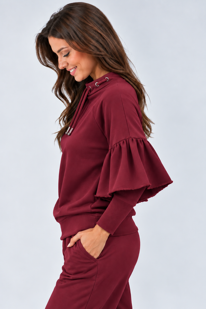 BLUZA  OTULONA BORDO